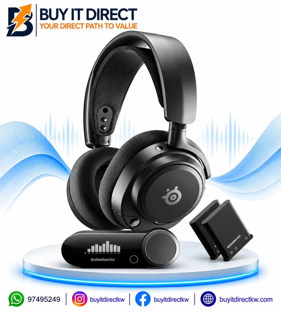 SteelSeries Arctis Nova Pro Omni Wireless Gaming Headset – Black – PC, PlayStation, Xbox