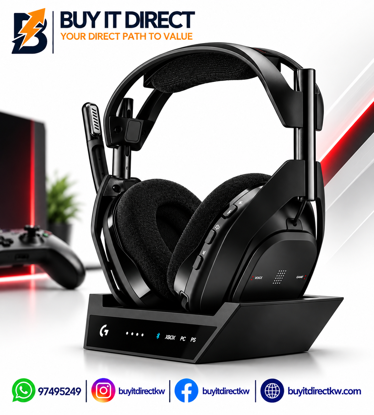 ASTRO A50 X LIGHTSPEED Wireless Gaming Headset and Base Station with PLAYSYNC – Xbox Series X|S, PS5, PC/Mac – Black