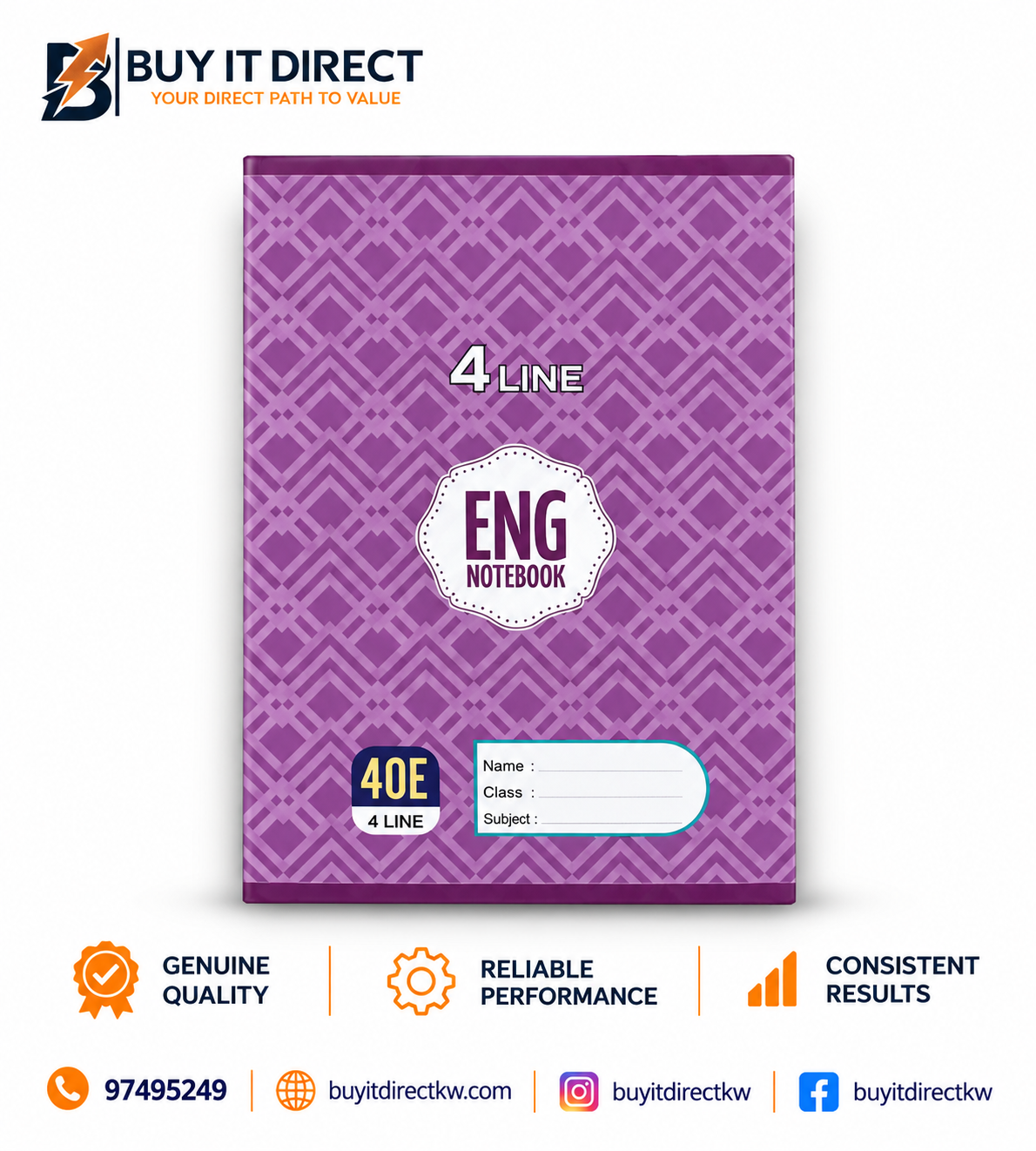 Design Notebook 40 Sheets English