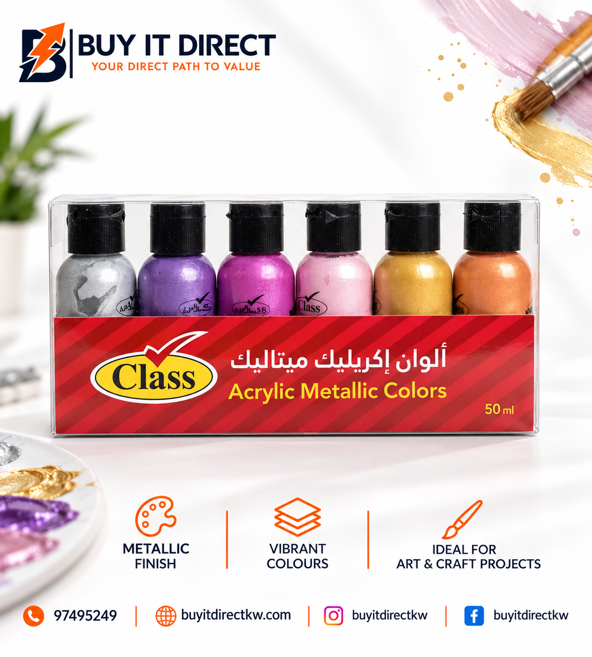 Class Acrylic Metallic Colors 50 ml