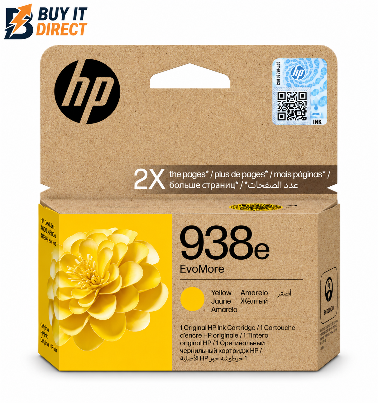 HP 938e XL EvoMore Yellow Original Ink Cartridge