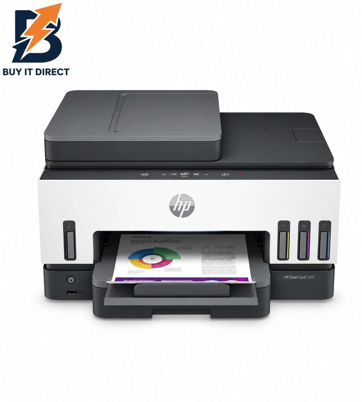 HP Smart Tank 790 AIO - 15ppm / 4800dpi / A4 / USB / LAN / Wi-Fi / FAX / Bluetooth / Color Inkjet - طابعة