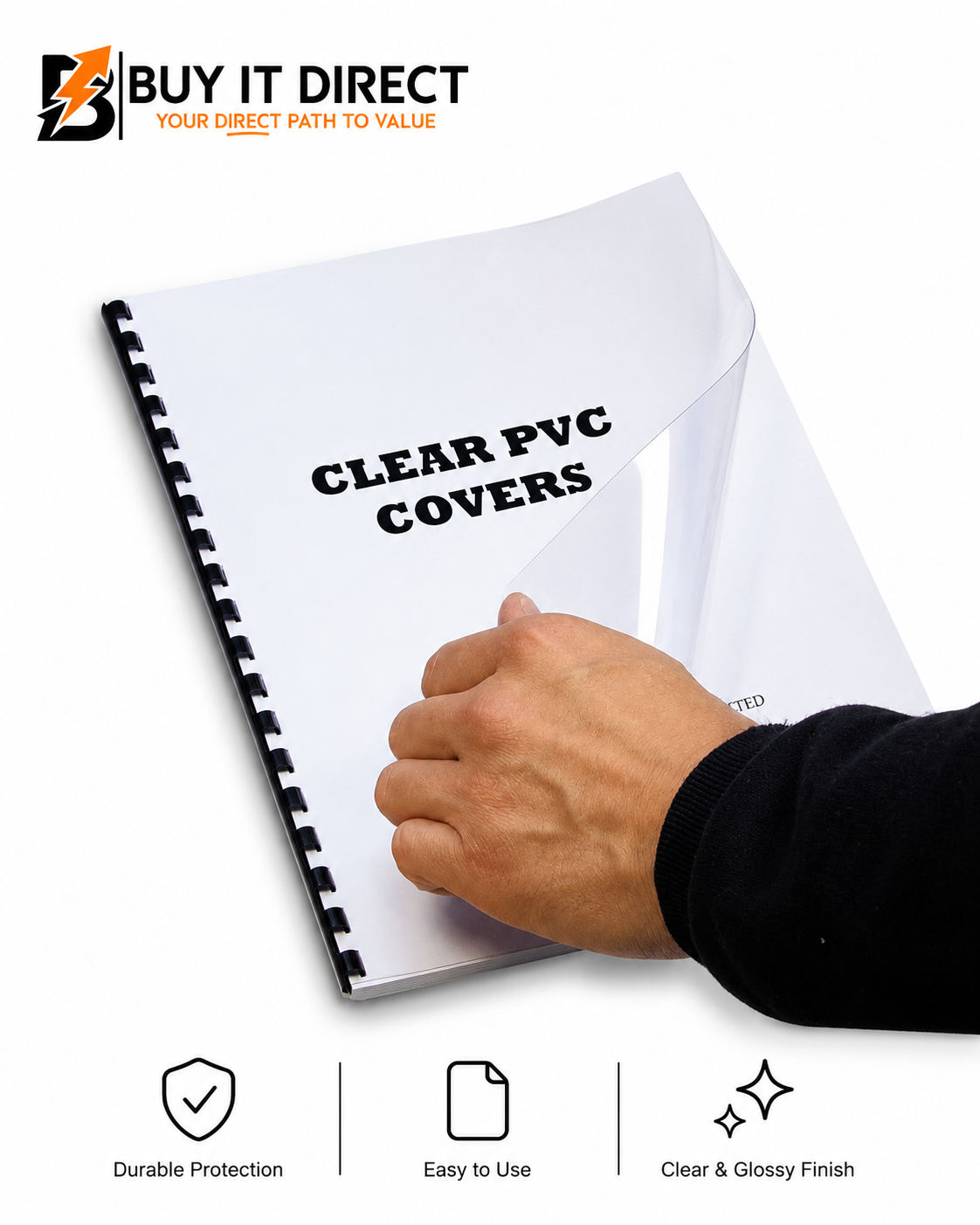 غلاف تجليد Original PVC شفاف A4 سماكة 150 ميكرون 5595 مقاس 210 × 297 مم عبوة 100 قطعة