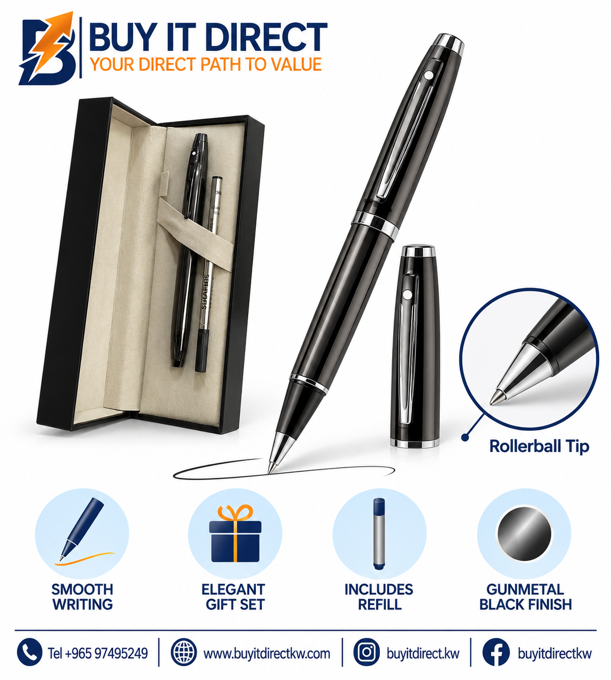 Sheaffer Rollerball Pen - Gunmetal Black