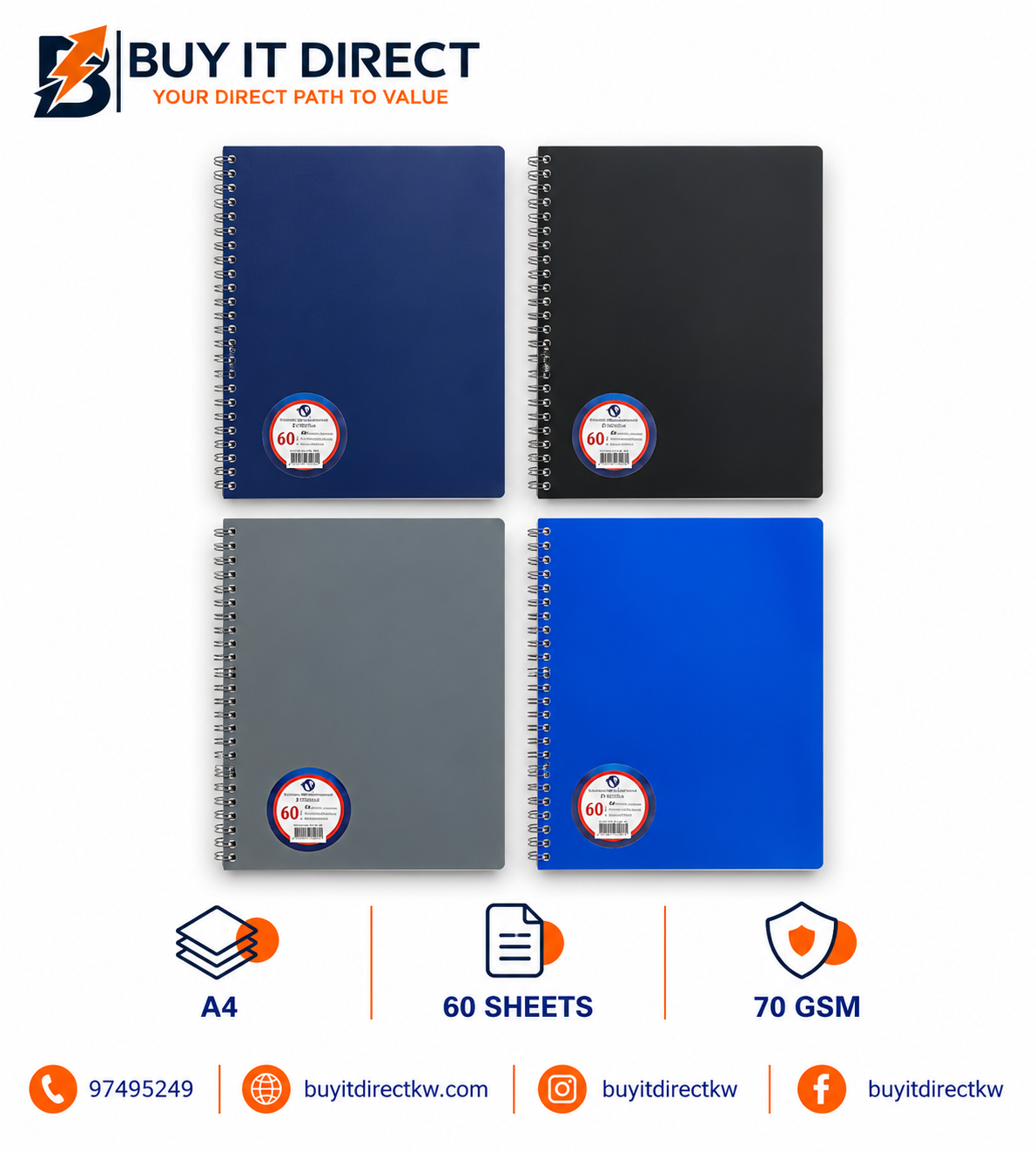 Notebook A4 Arabic 60 Sheets