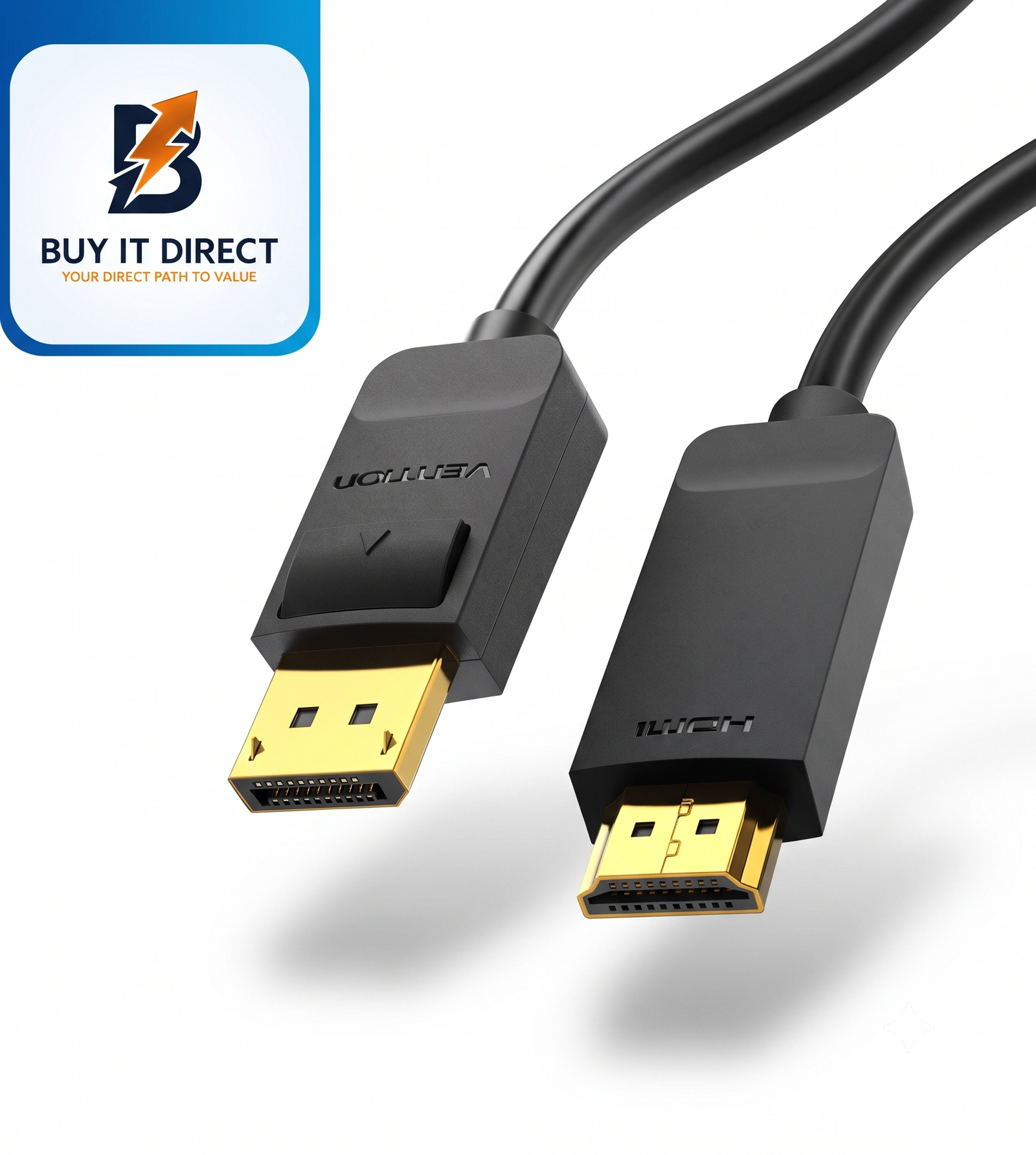 Vention DisplayPort to HDMI Cable 4K, DP to HDMI, 1.5m (Gold Plated)