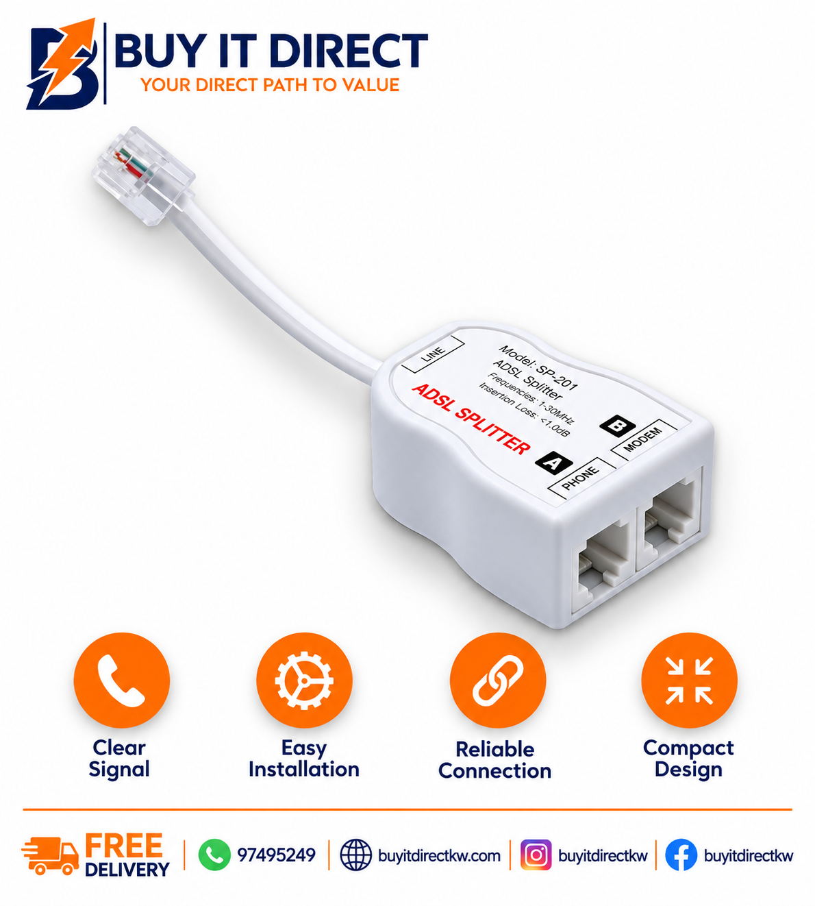 فلتر ADSL RJ11 جديد