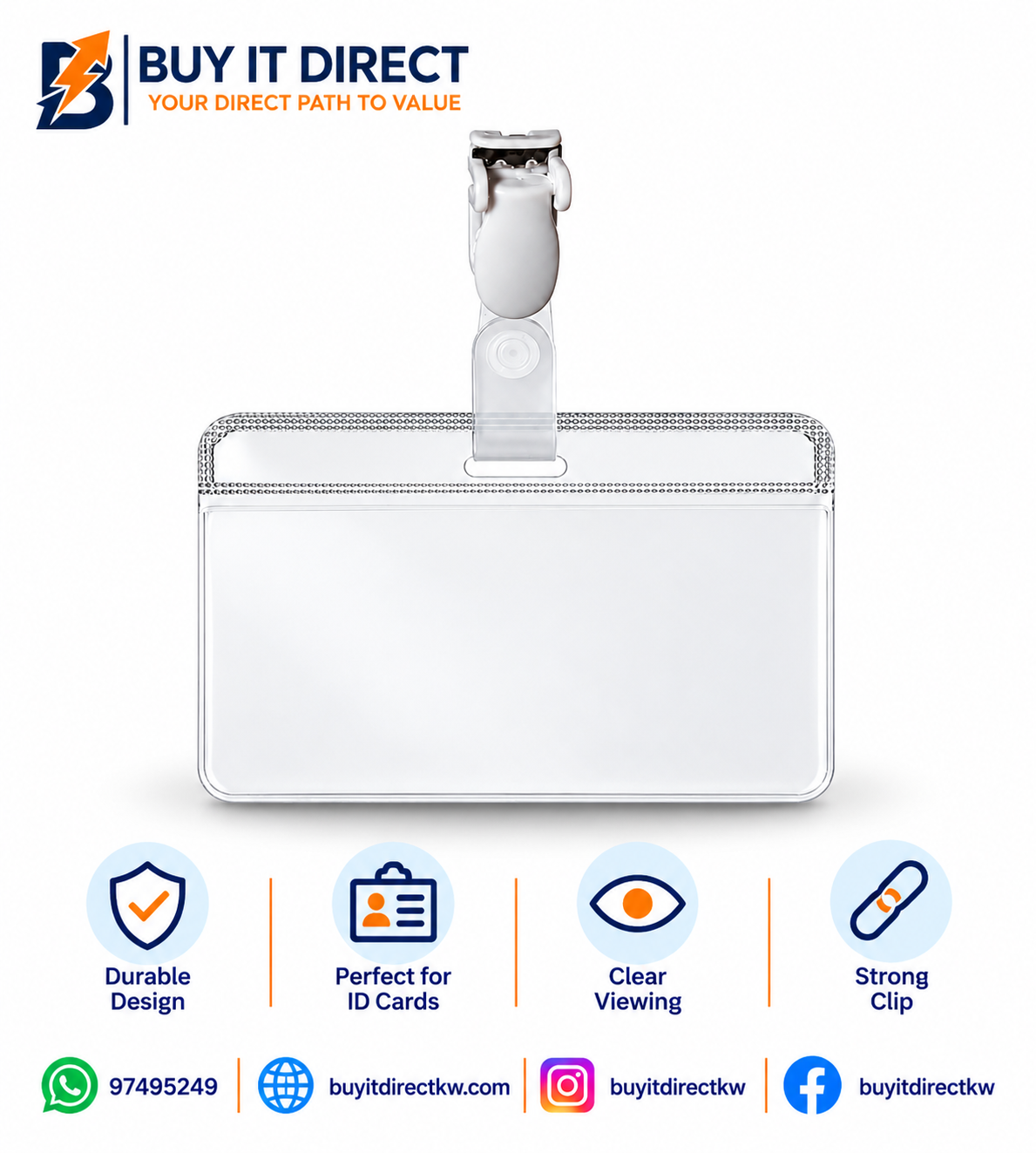 حامل بطاقة اسم ذاتي التغطية من DURABLE مع مشبك بلاستيكي 54 × 90 مم