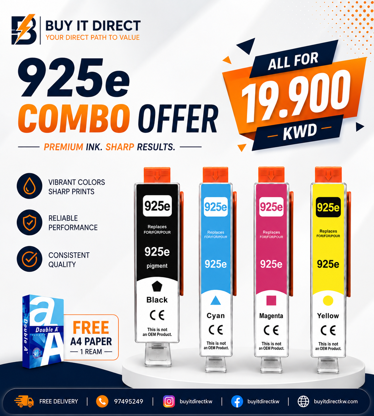 Premium Compatible Ink For HP 925e