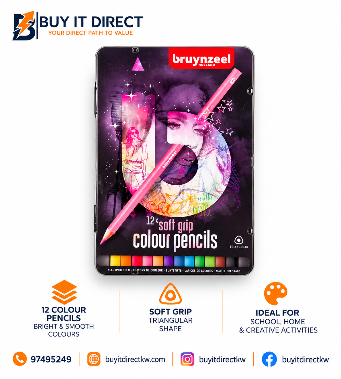 bruynzeel 12x soft grip Colour Pencils