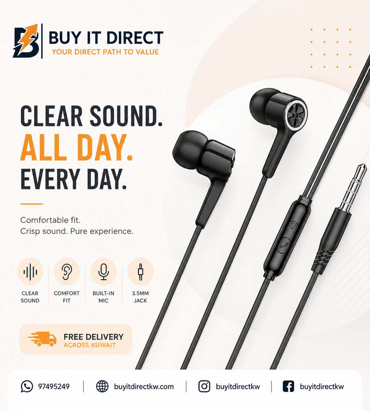 M104 Gamble Wired Earphones with Microphone 3.5mm