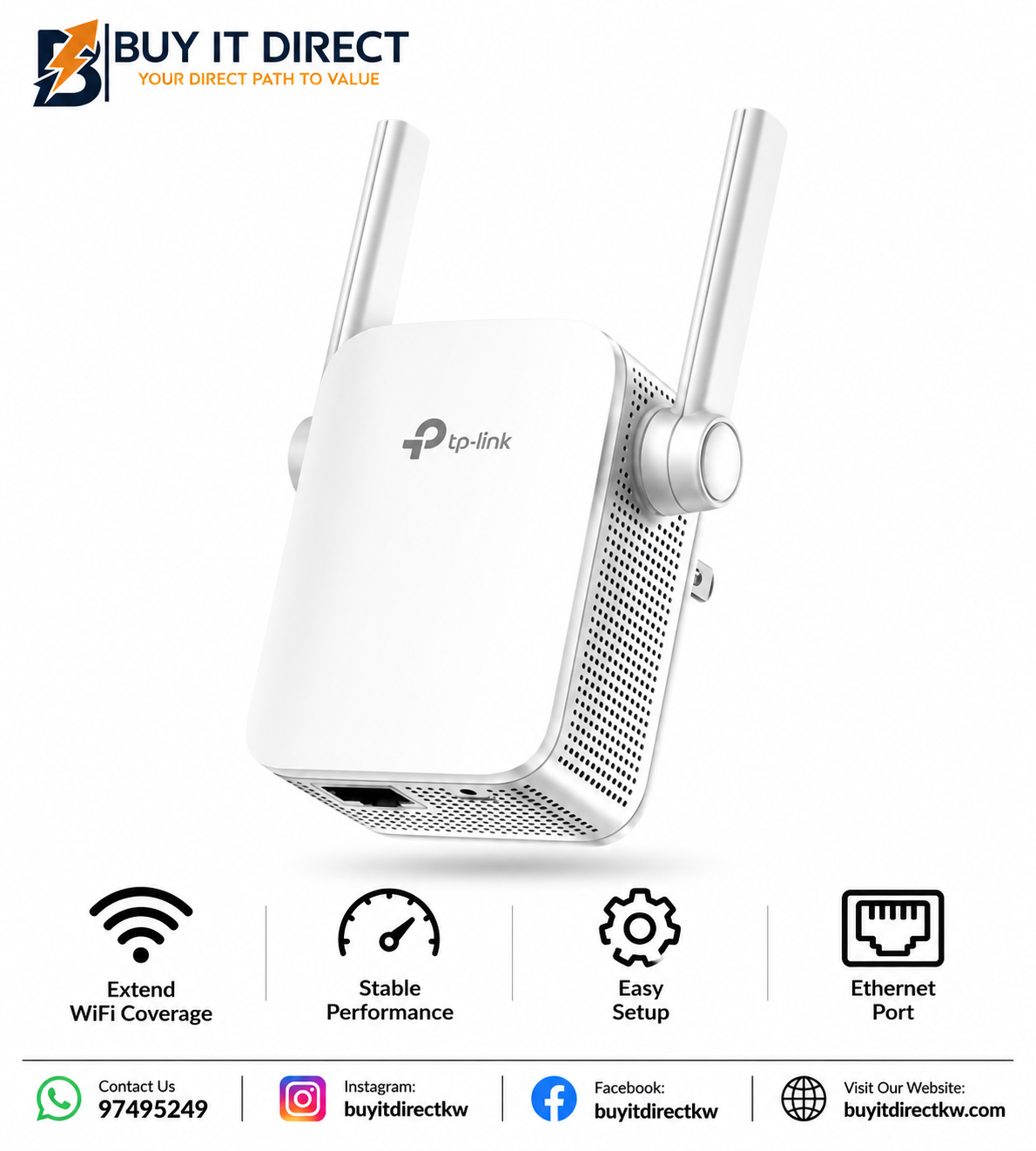 TP-Link TL-WA855RE موسع نطاق Wi-Fi بسرعة 300Mbps