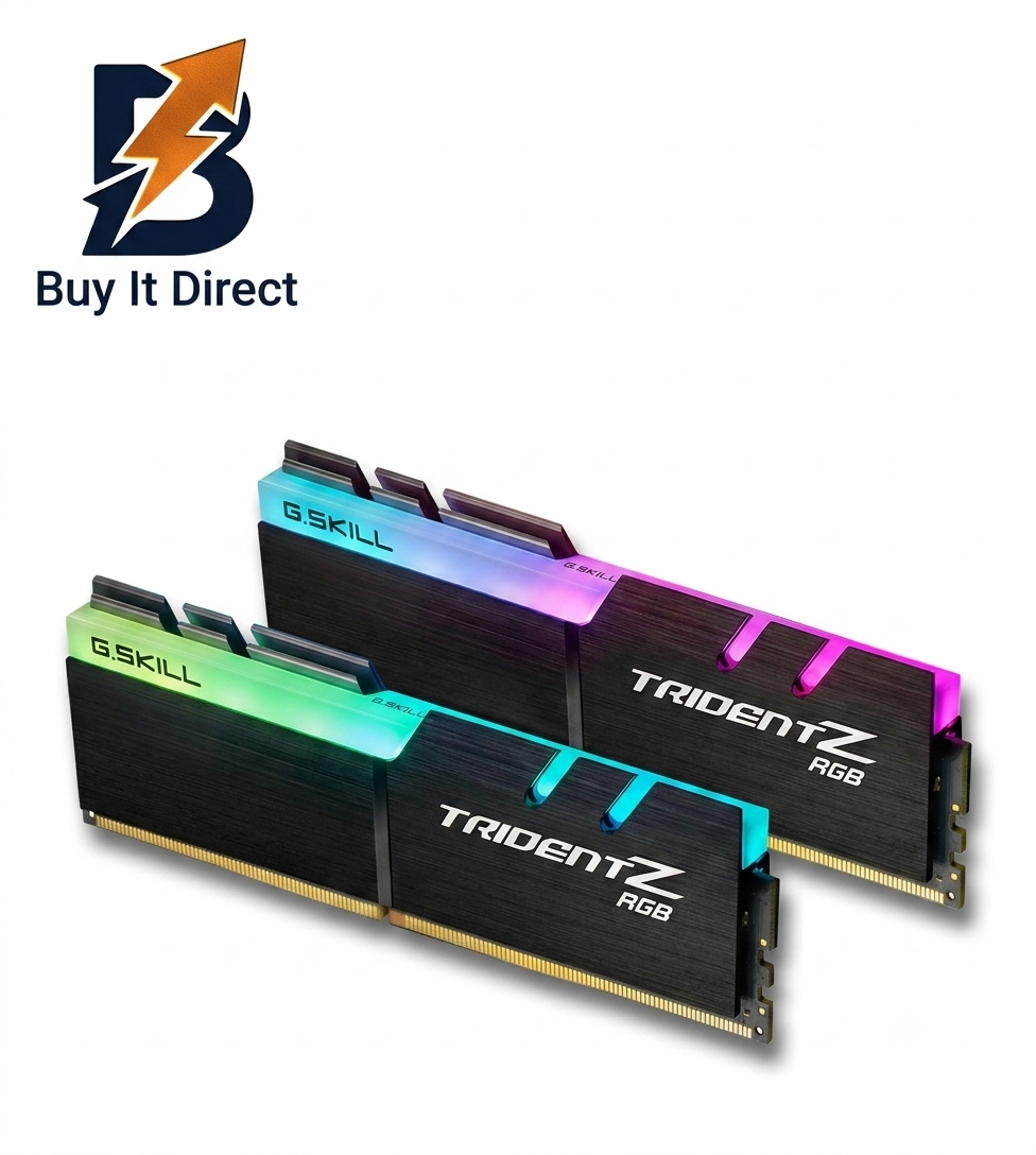 GSKILL 16GB DDR4 3600MHz RAM Trident Z RGB, (8GB x2) Kit CL18, Black