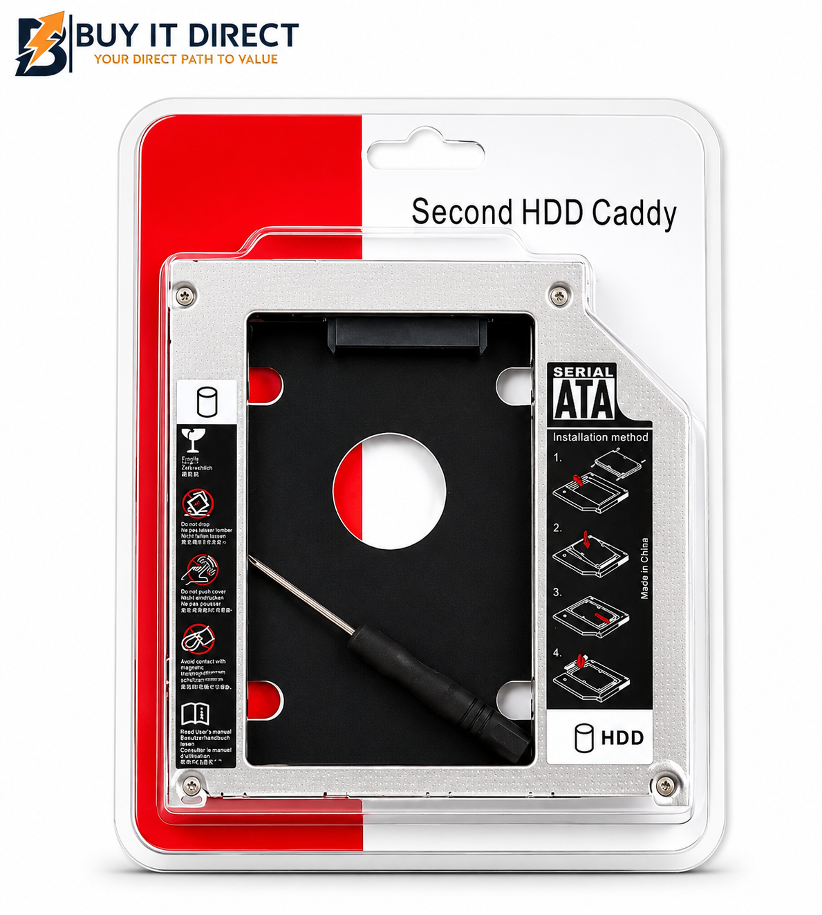 Universal Second HDD Caddy, 2.5 inch, 9.5mm