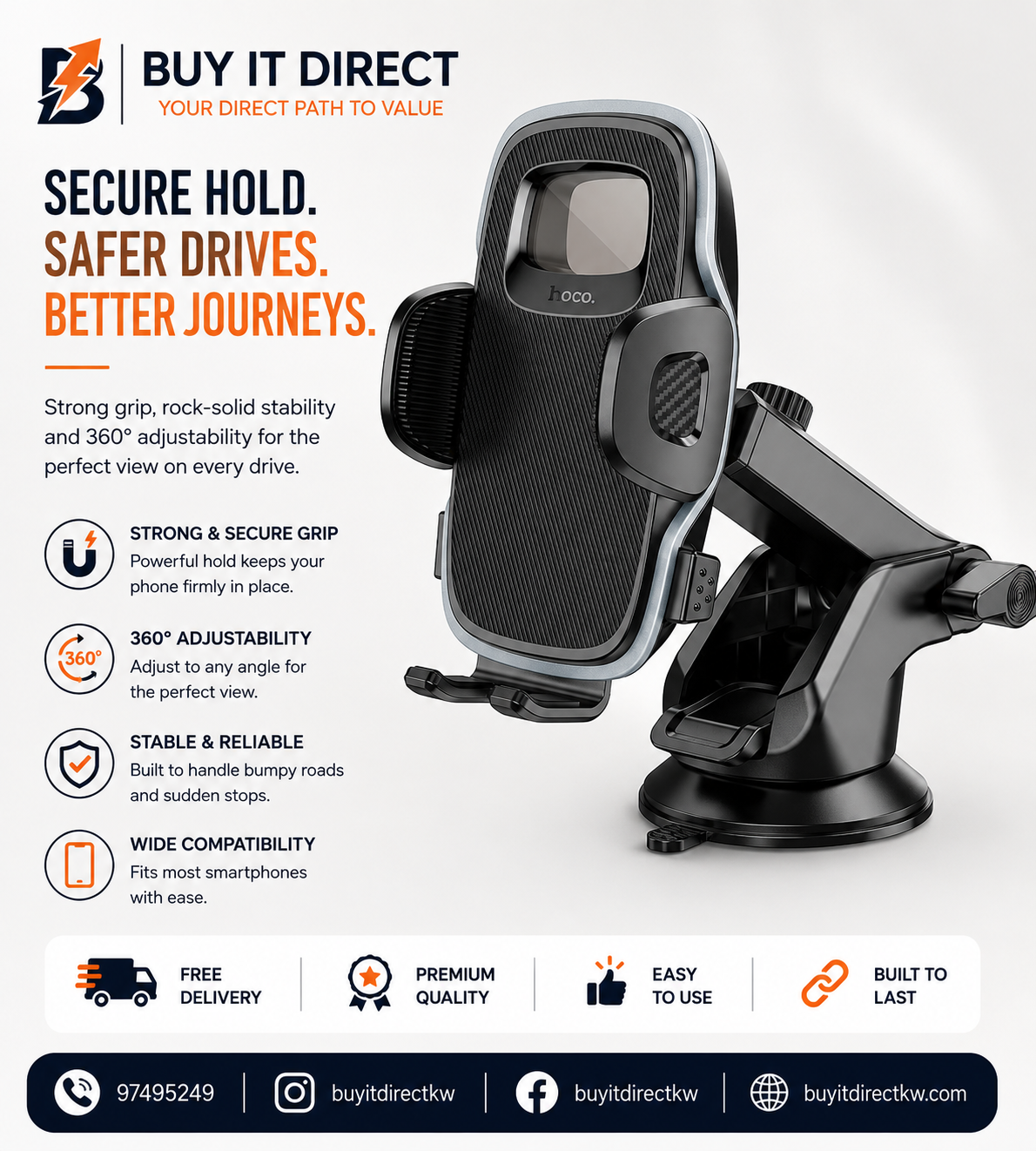 Hoco H15 Fair Dashboard Car Holder