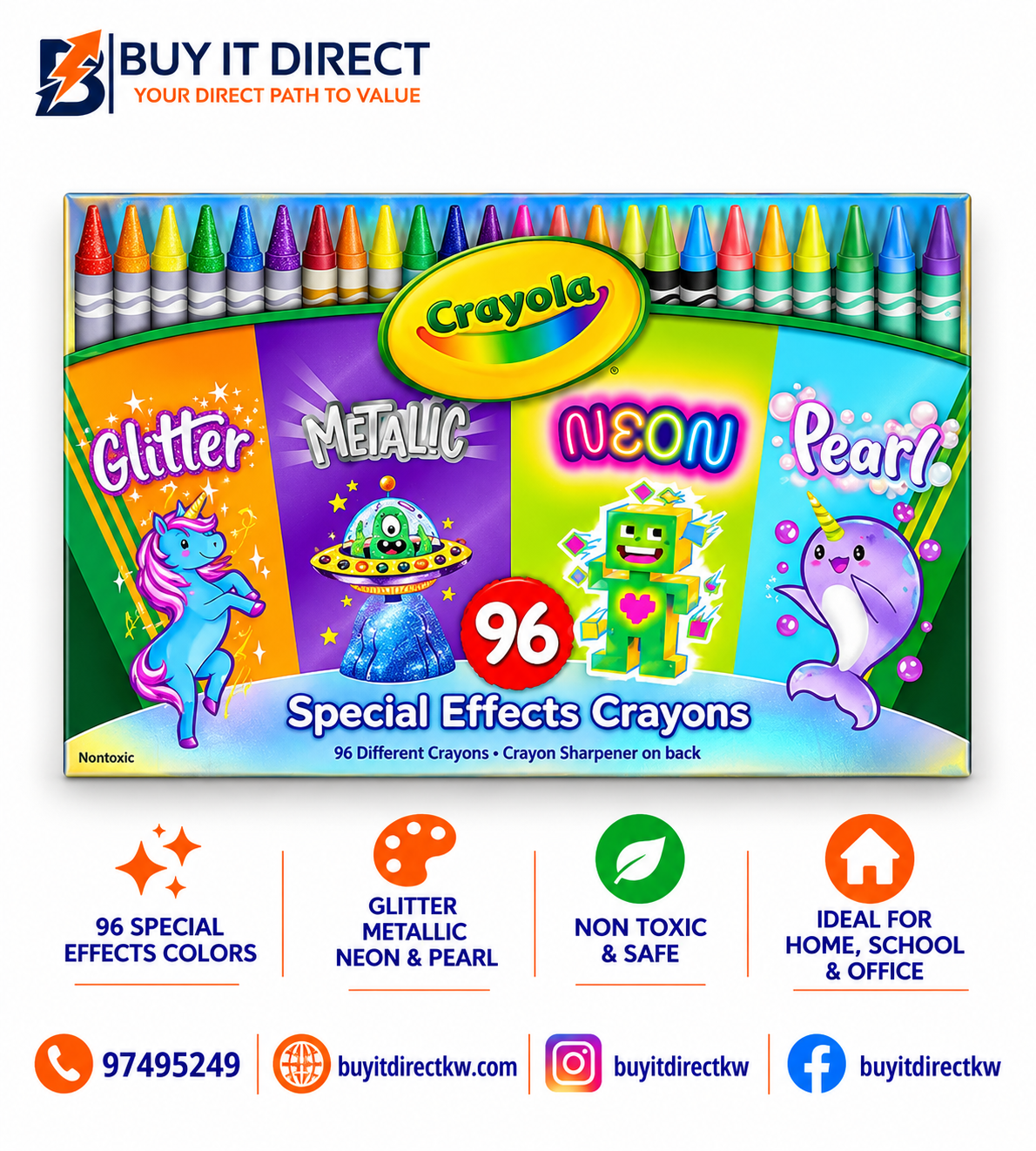 Crayola Special Effects Crayons 96 Count