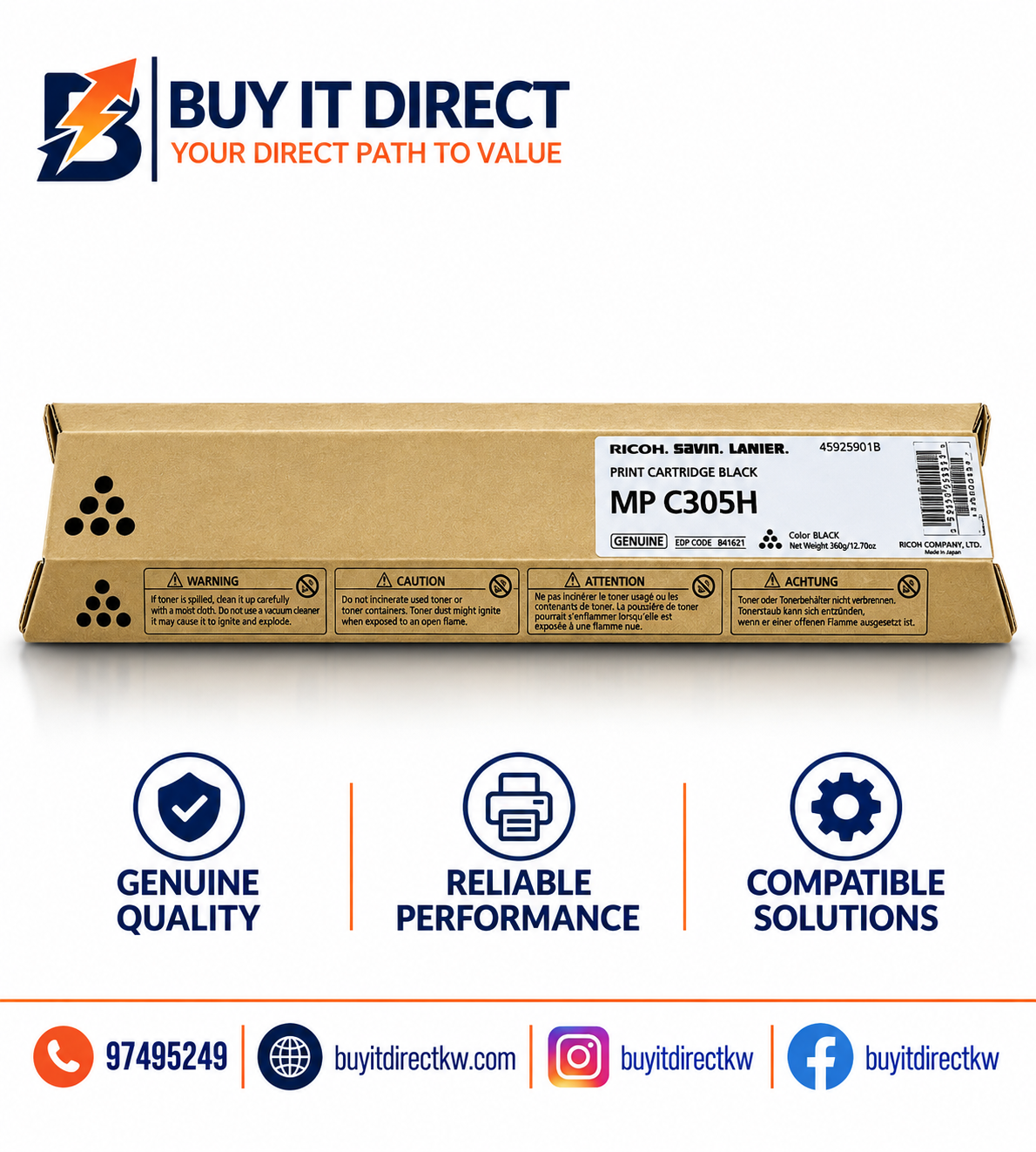 خرطوشة تونر ريكو MP C305 أسود