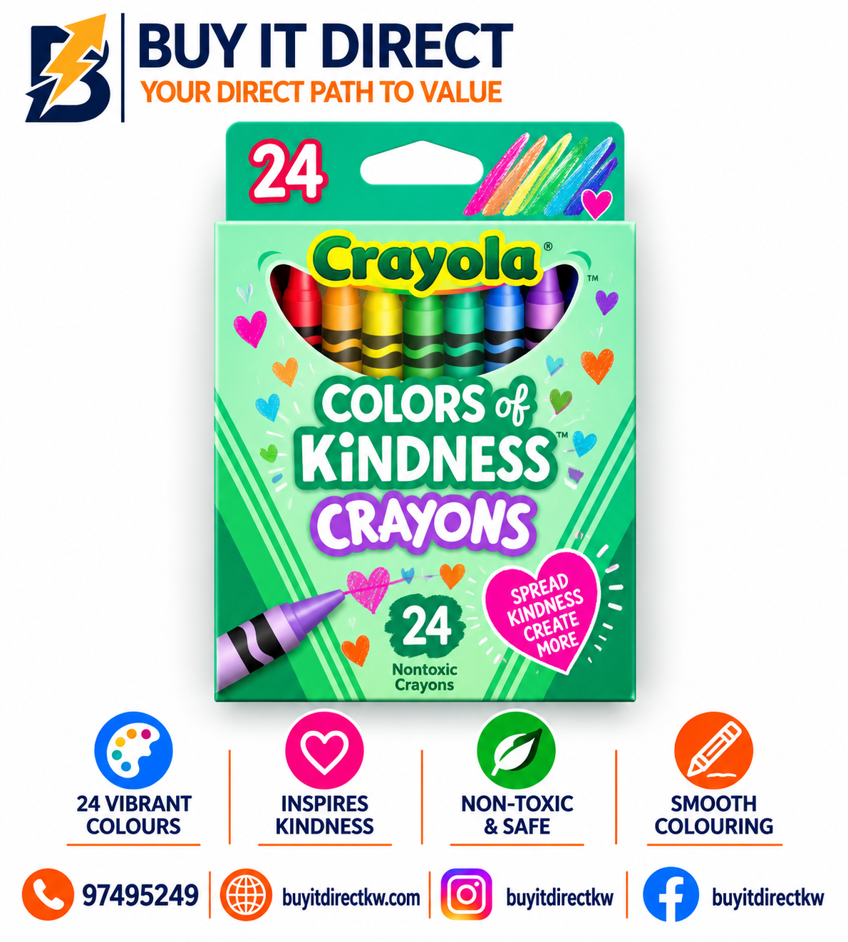 Crayola Colors of Kindness Crayons 24 Count