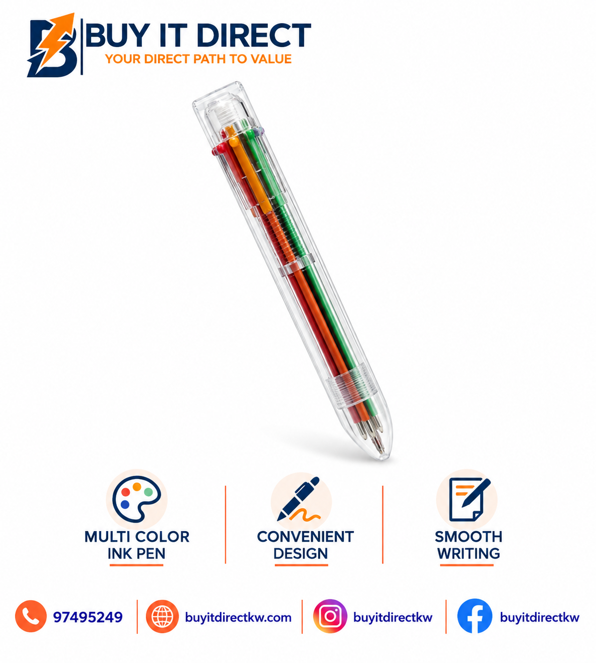6 Neon Color Ball Pen