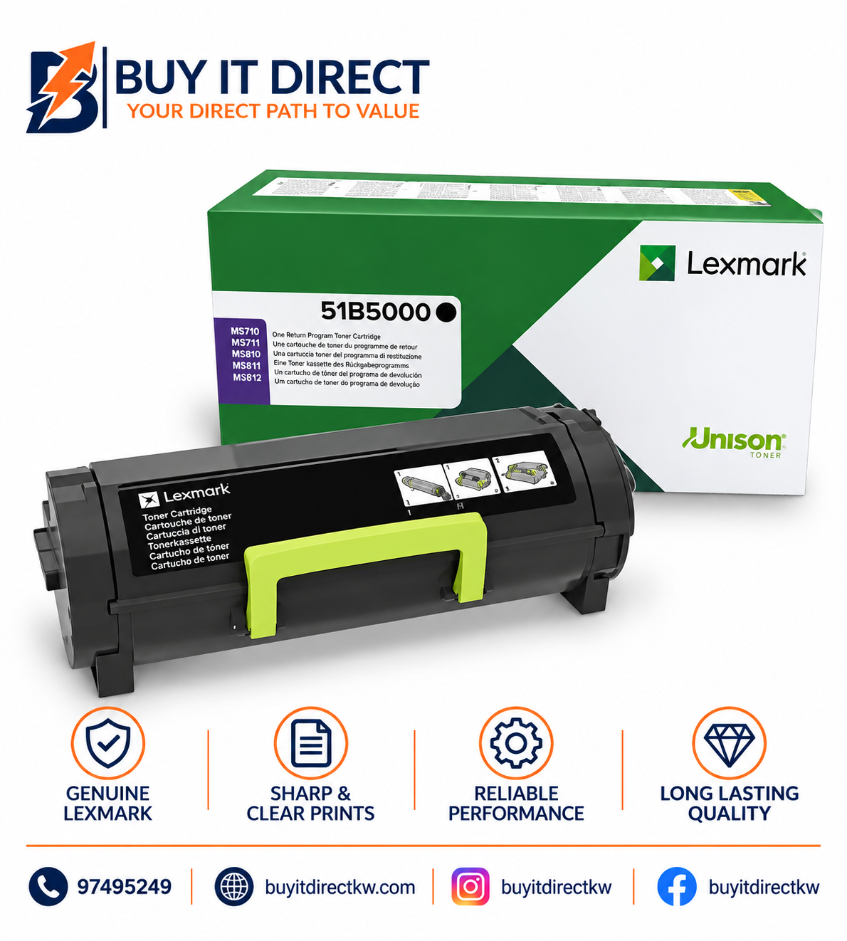 Lexmark 51B5000 Black Return Program Toner Cartridge