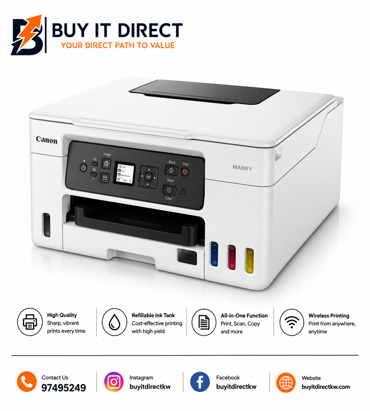 Canon MAXIFY GX3040 MegaTank 3 in 1 Business Ink Tank Printer