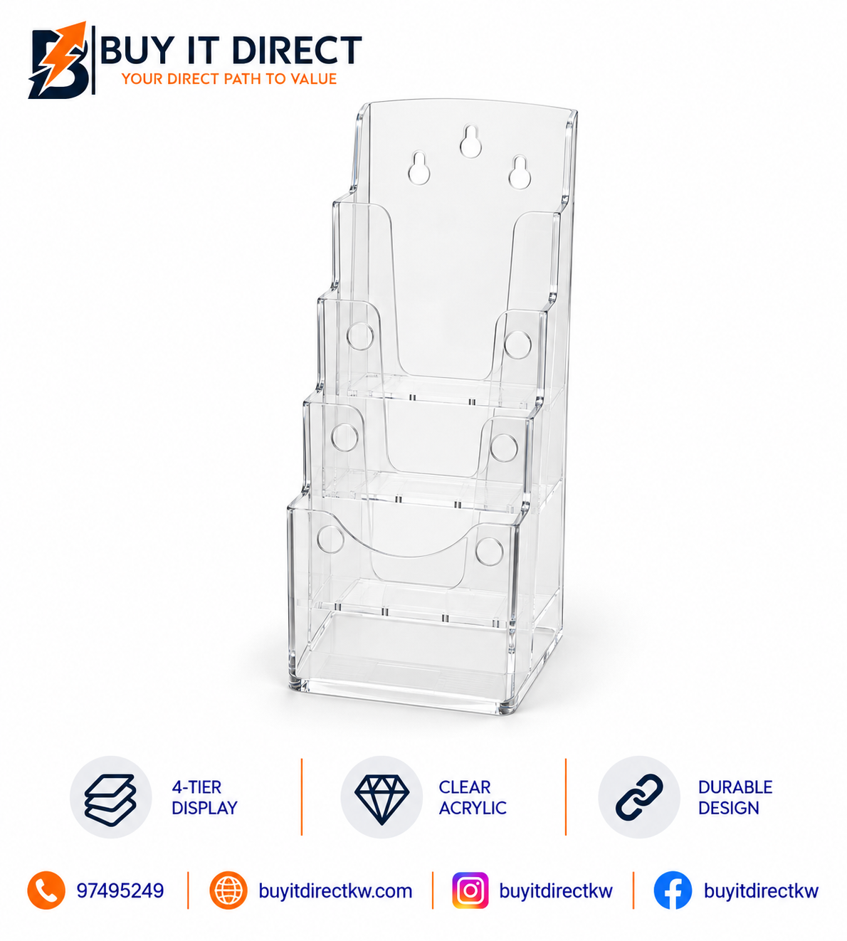 4-Tier Clear Acrylic Display Stand