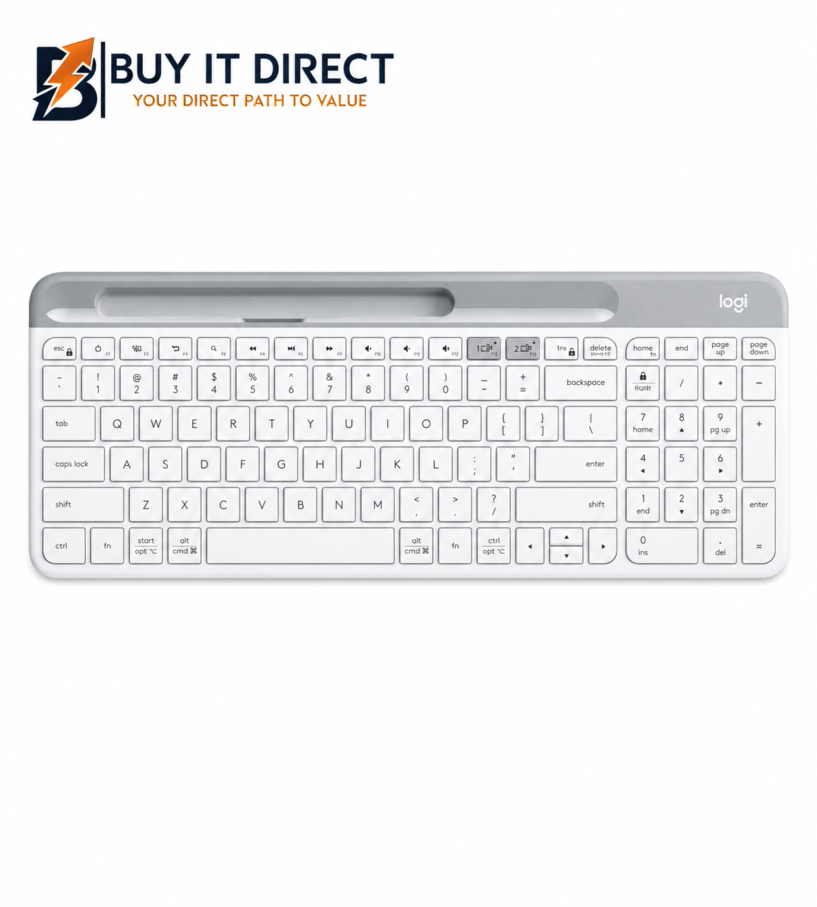 Logitech K580 Slim Multi Device Wireless Keyboard – Off White – Arabic/English