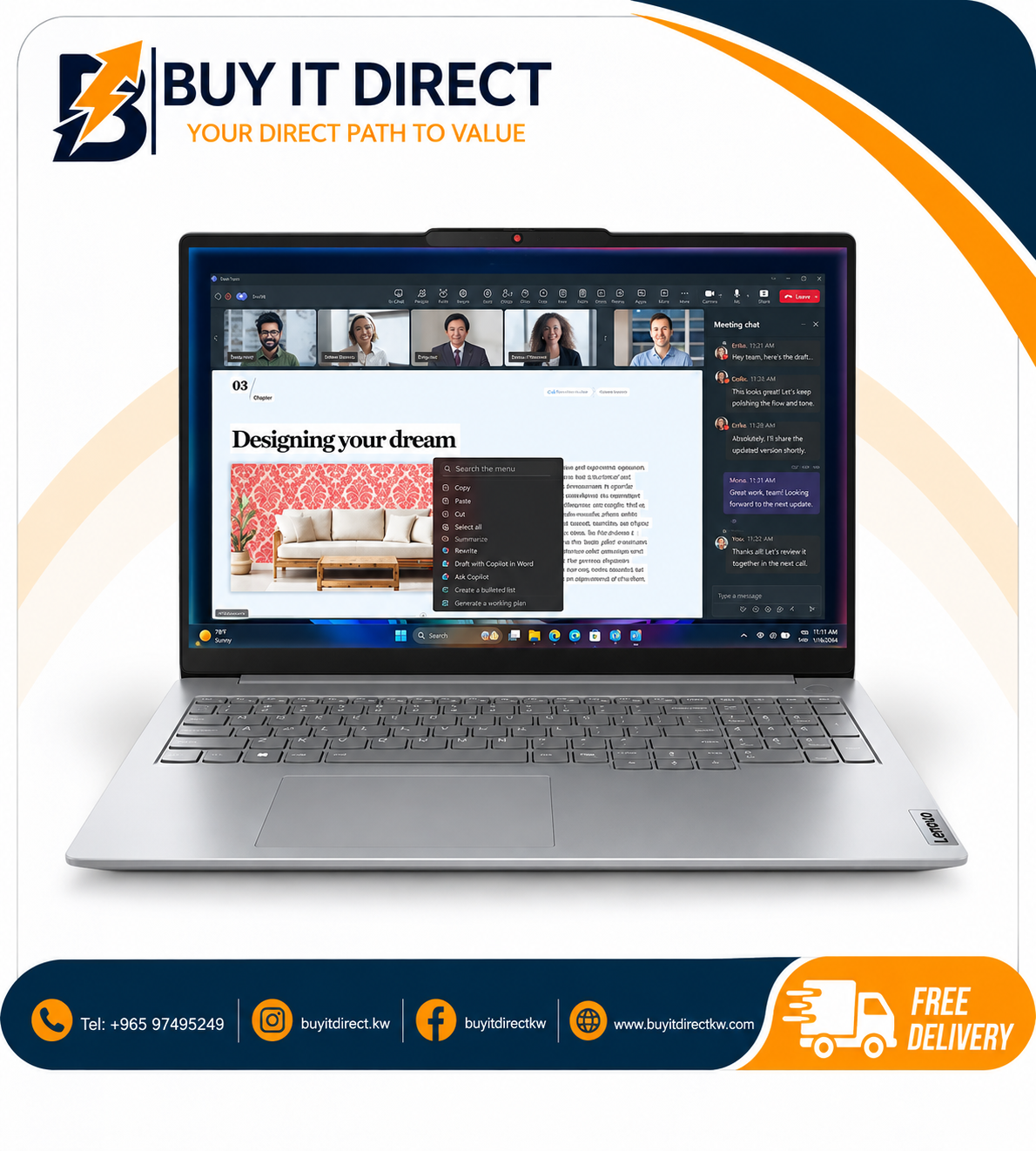 لابتوب Lenovo ThinkBook 16 G9 - Ultra 7-355 / ذاكرة 16GB / SSD 512GB / شاشة 16 بوصة / DOS / حقيبة / ضمان سنة