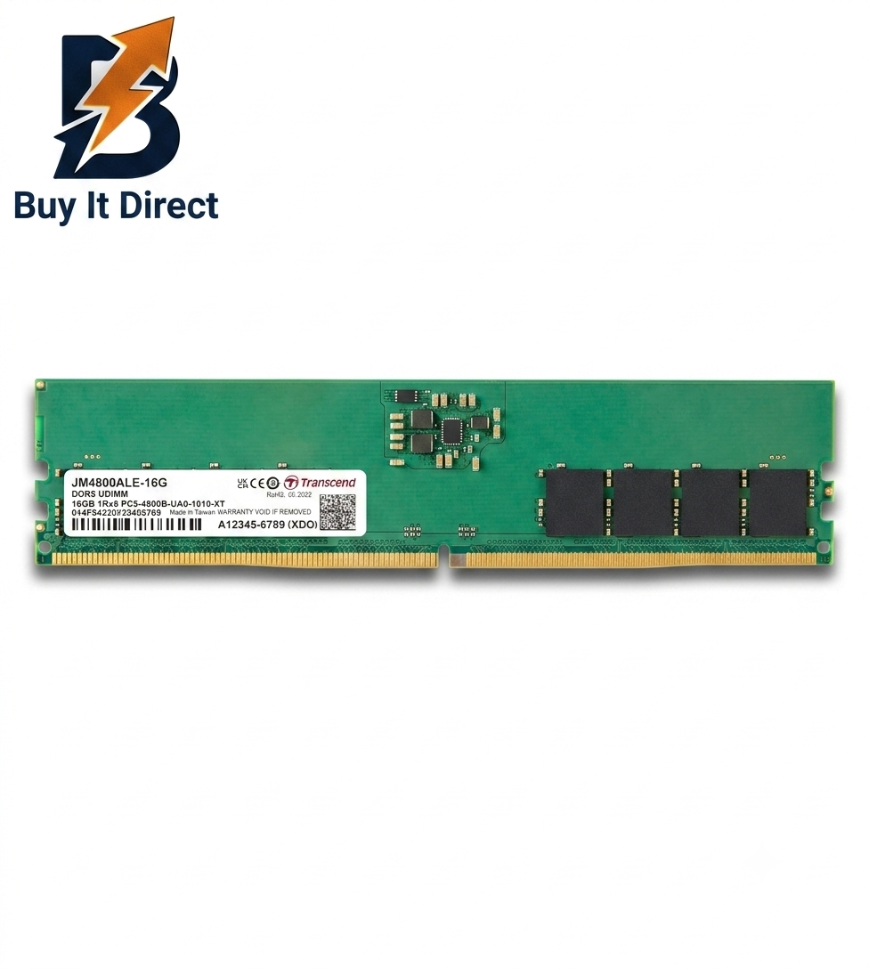 ذاكرة الوصول العشوائي (RAM) من نوع Transcend بسعة 16 جيجابايت وتردد 4800 ميجاهرتز من نوع DDR5 لأجهزة الكمبيوتر المكتبية