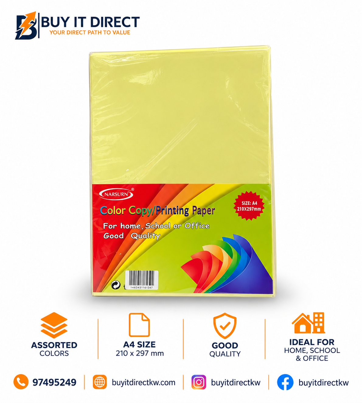 Color Paper A4 Light Yellow