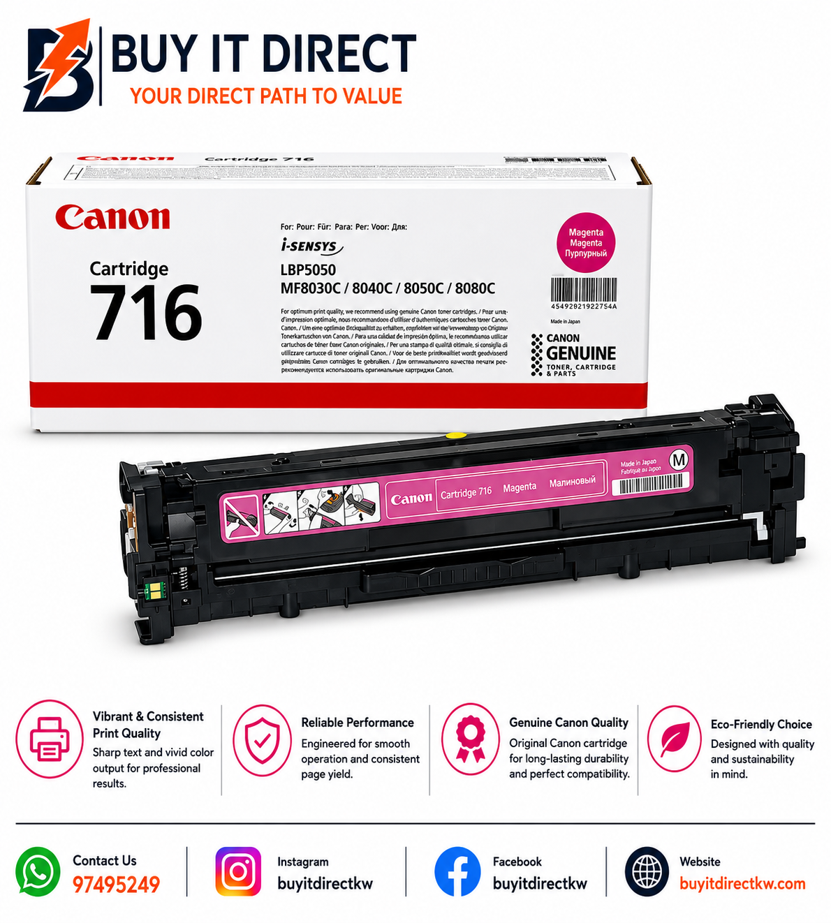 Canon 716 Magenta Toner Cartridge 1500 Pages