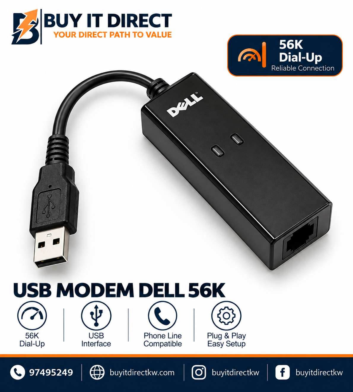 مودم USB من Dell بسرعة 56K