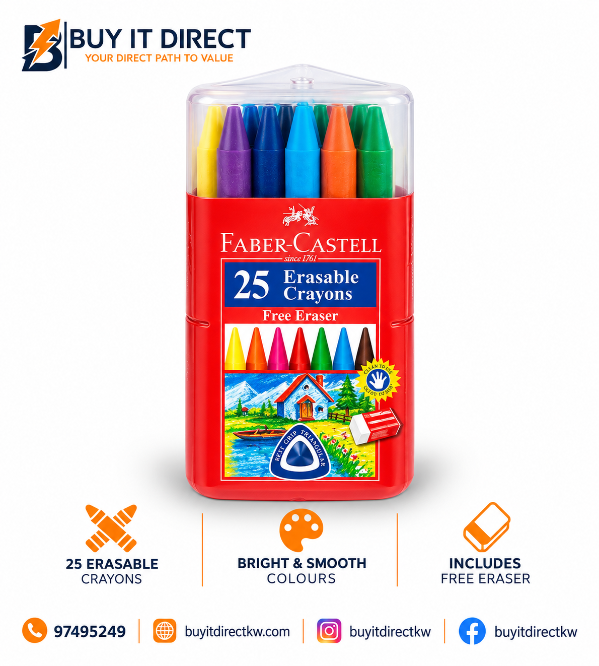 Faber Castell 25 Erasable Crayons