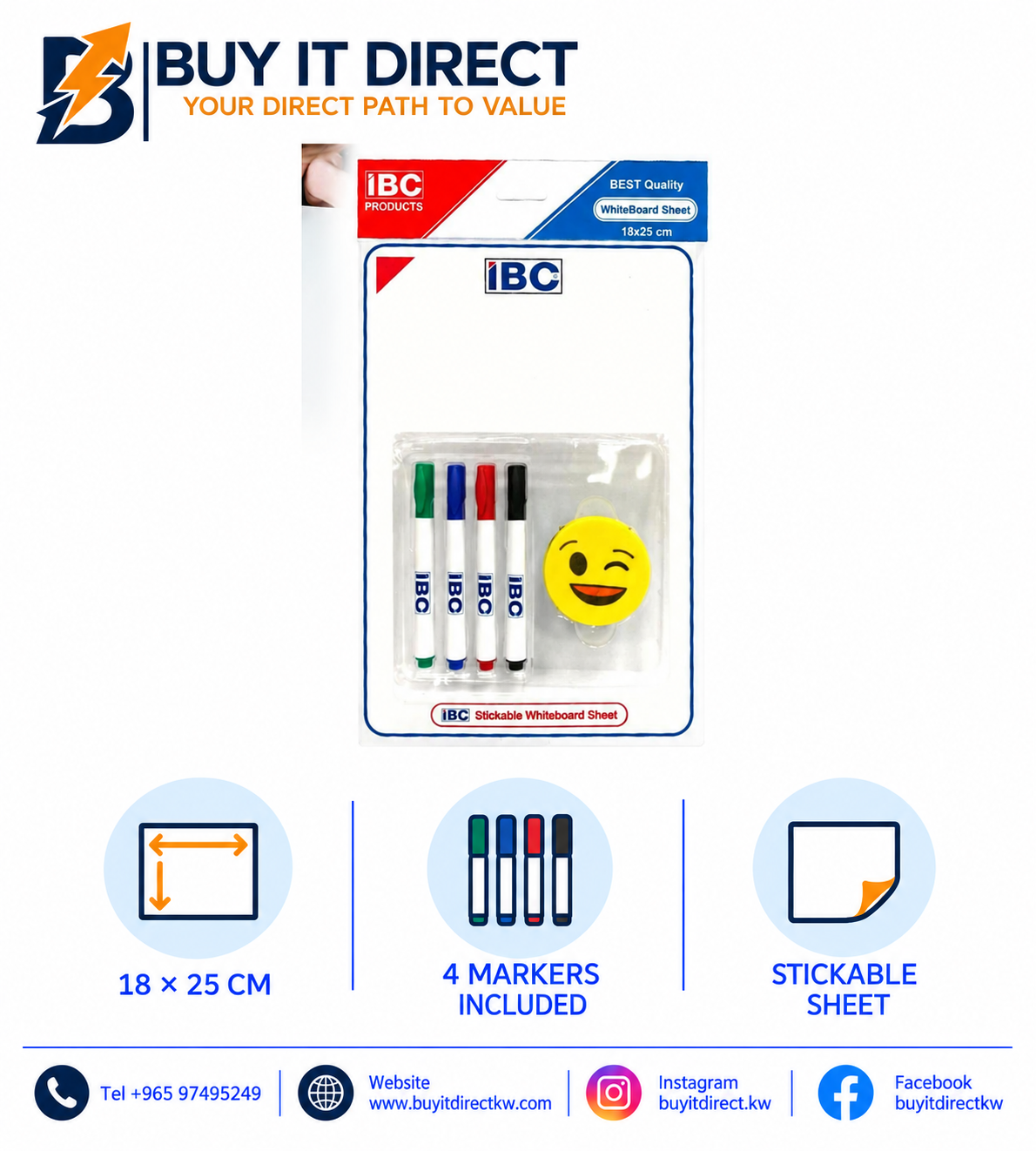 Whiteboard Set 18 x 25 cm