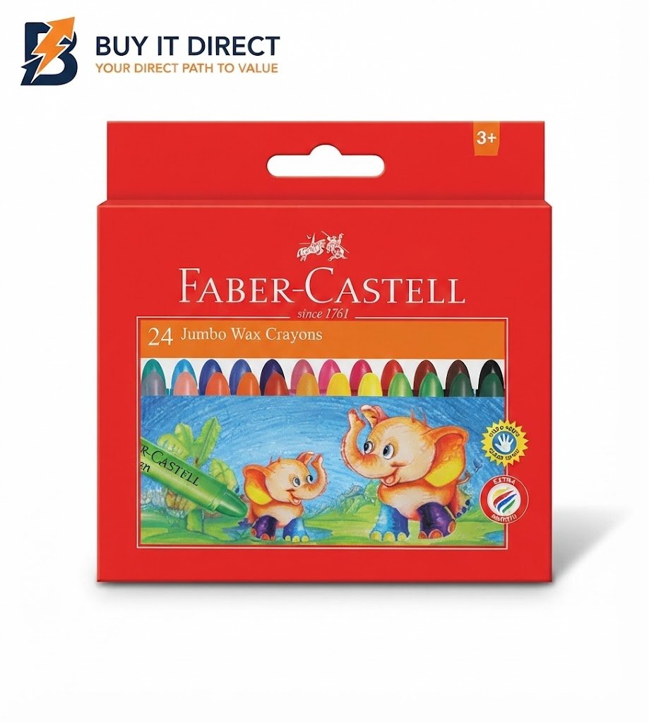 Faber-Castell 24 JUMBO WAX CRAYONS 90 – 120039