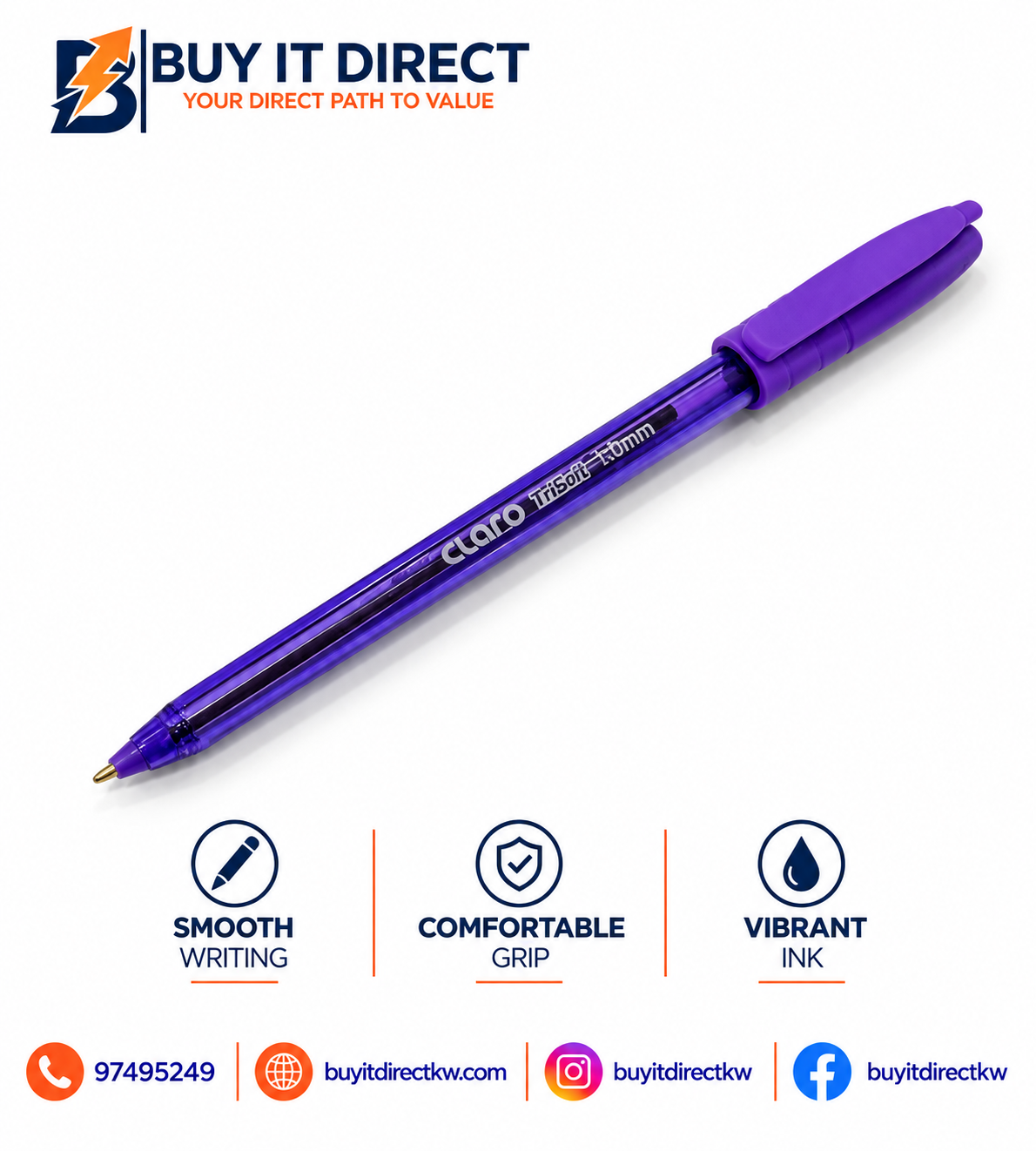 Claro Trion 1.0mm Purple Pen