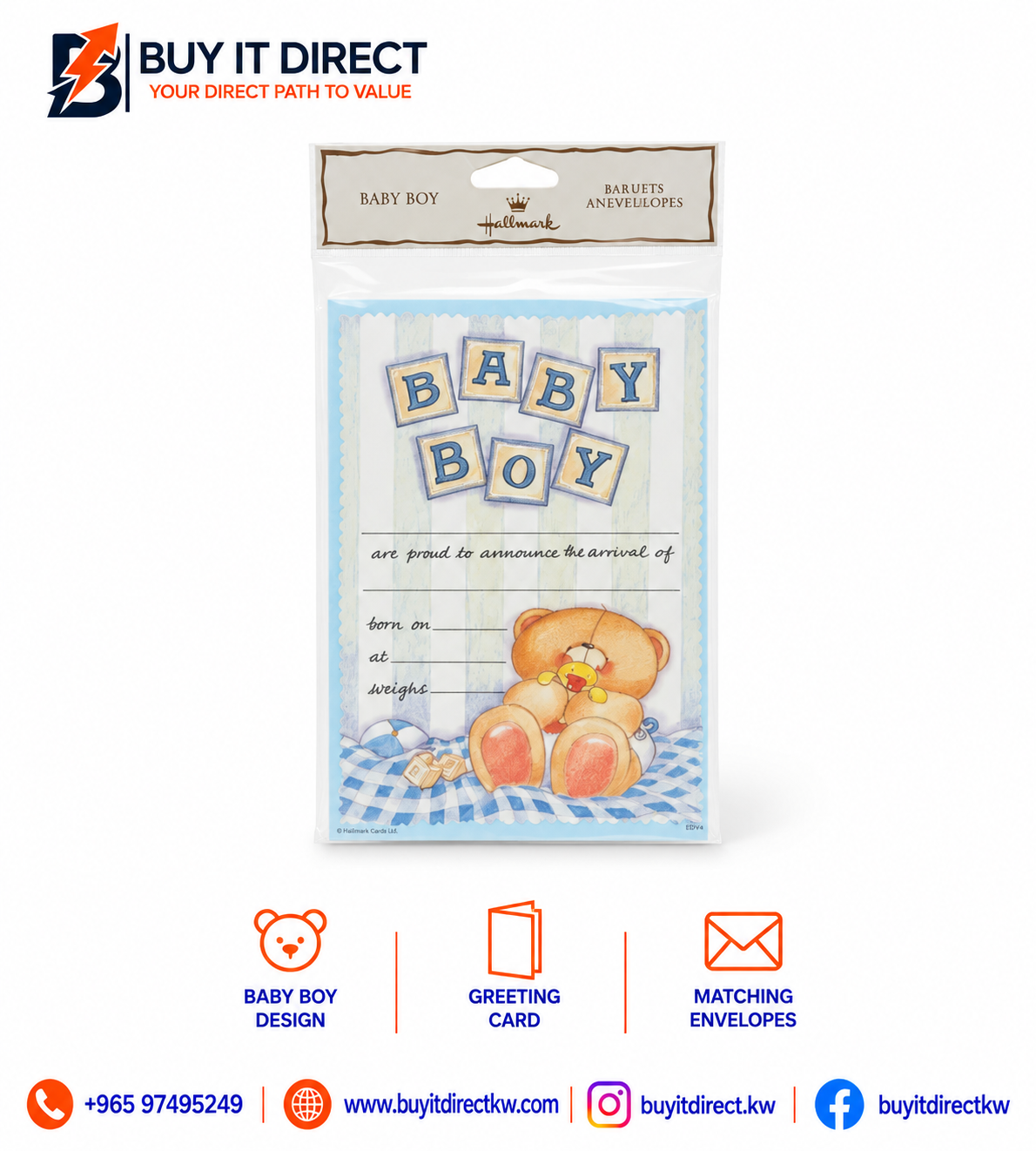 Baby Boy Envelopes – Newborn Celebration & Greeting Card Envelopes