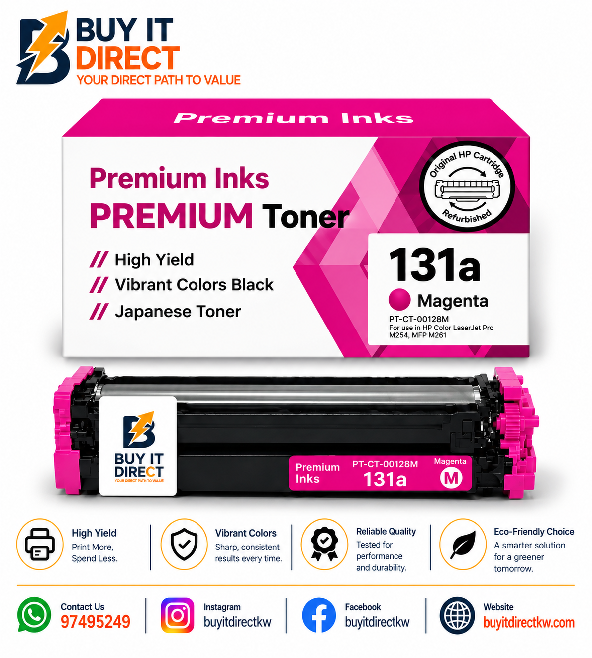 خرطوشة تونر Premium 131A أرجواني متوافقة لطابعات HP Color LaserJet