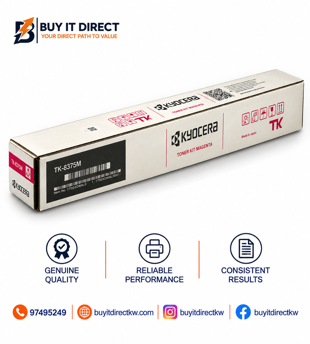 خرطوشة تونر أصلية أرجواني Kyocera TK8375M