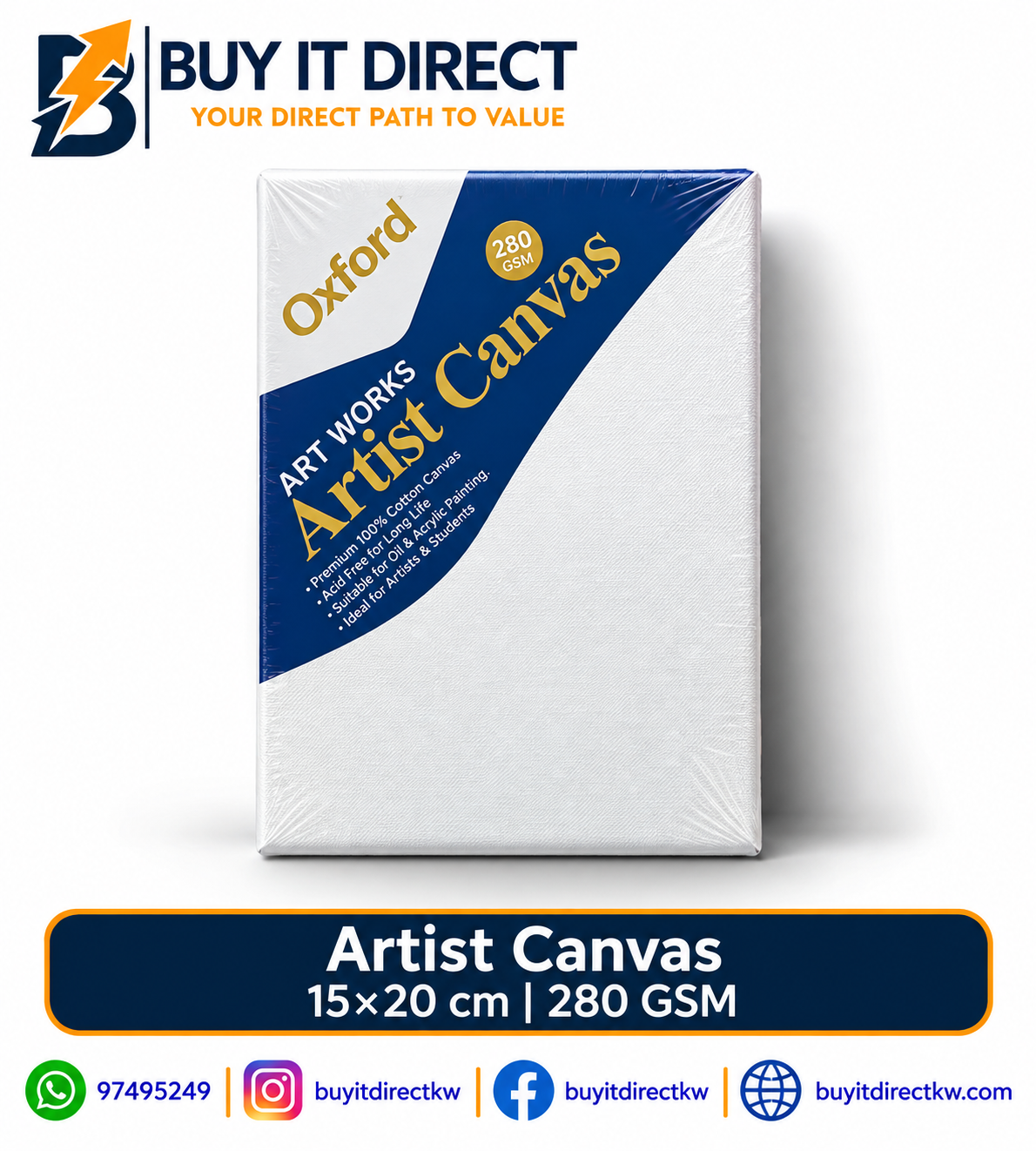 Artist Canvas – 15 × 20cm, 280 GSM