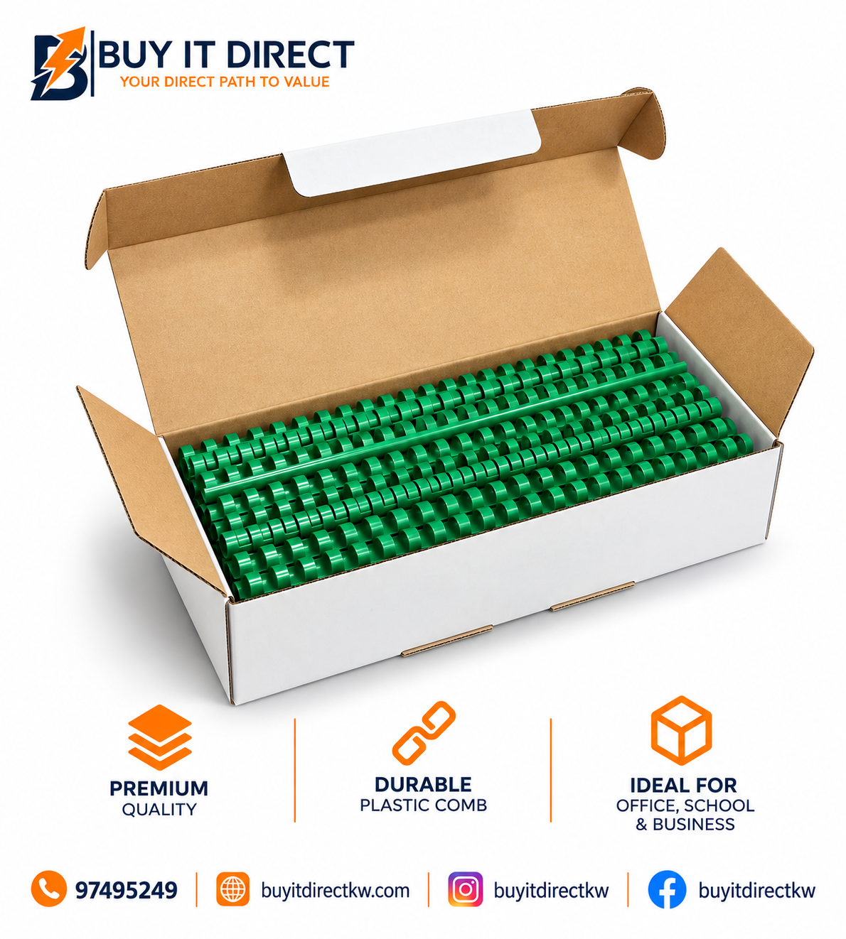 14mm Green Plastic Binding Rings