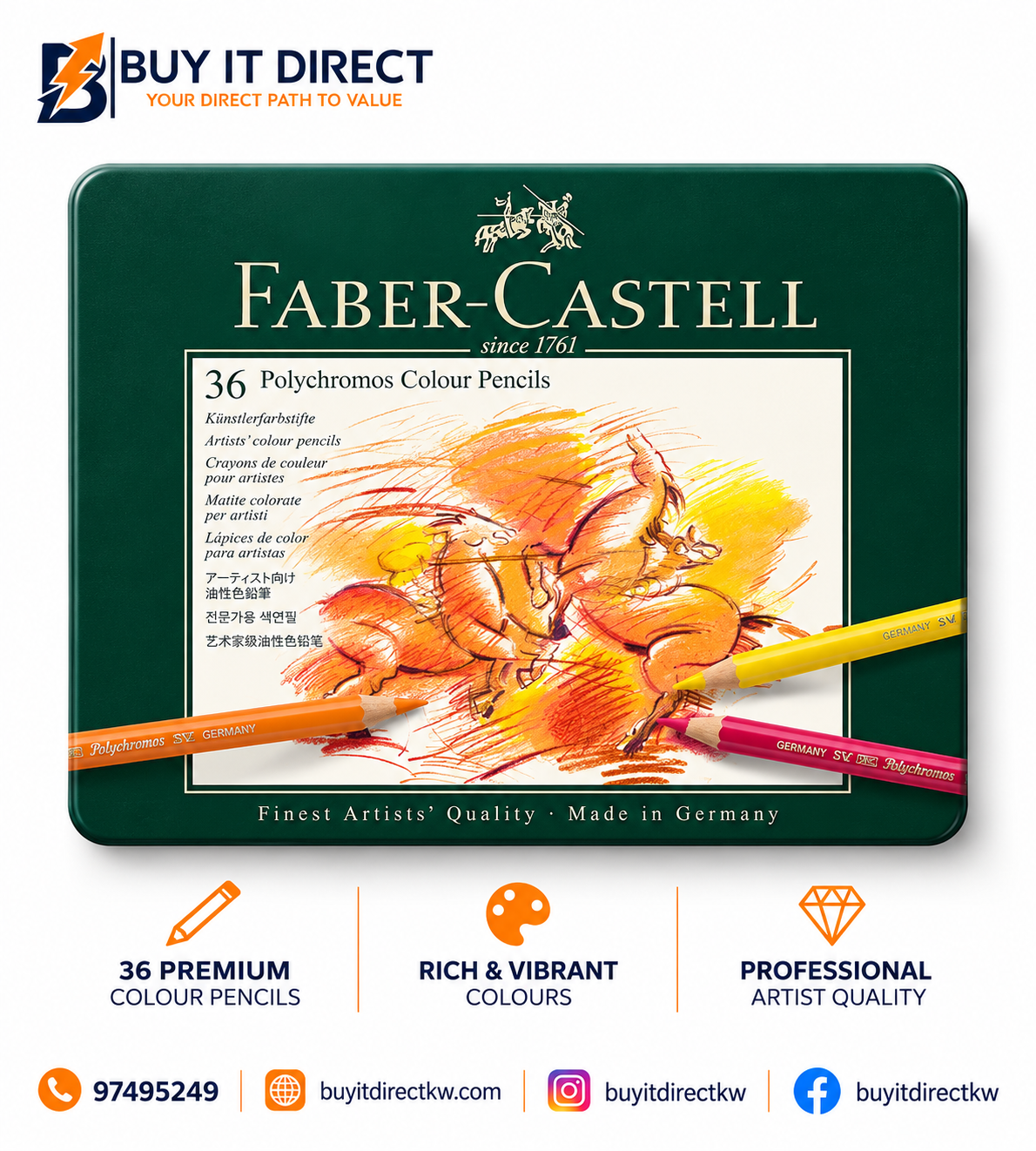 Faber-Castell 36 Polychromos Colour Pencils