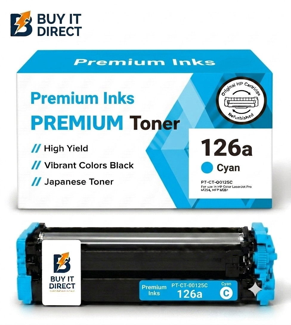 Premium 126A Cyan Compatible Toner Cartridge for HP Color LaserJet Printers