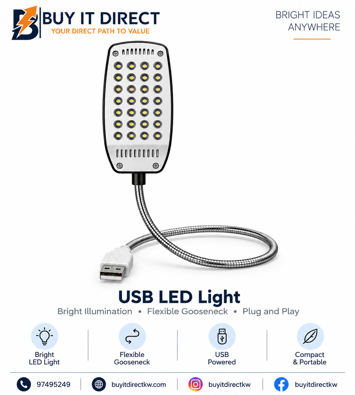 مصباح ليد USB كبير