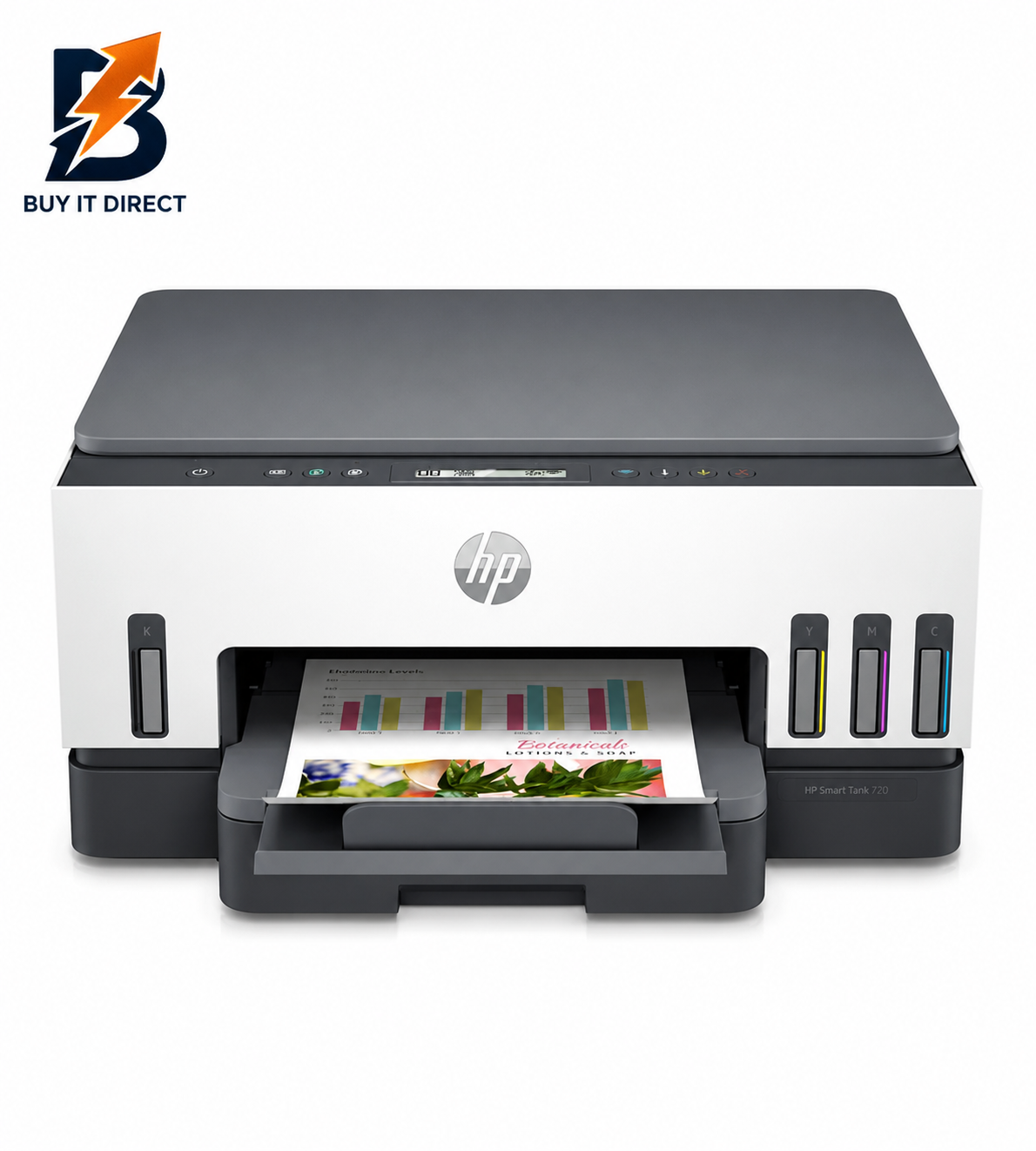طابعة HP Smart Tank 720 متعددة الوظائف – 15 صفحة/دقيقة / 4800 نقطة في البوصة / A4 / USB / واي فاي / نافثة حبر ملونة