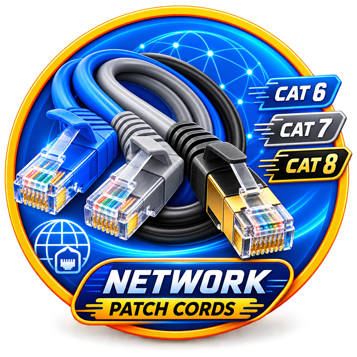 كابلات شبكة إيثرنت باتش كورد Cat 6 Cat 7 Cat 8